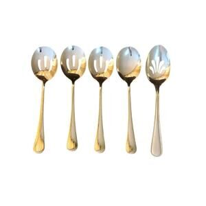 Hong Han Stainless Serving Spoon Slotted Spoon And Unbranded Slotted Total Of 5